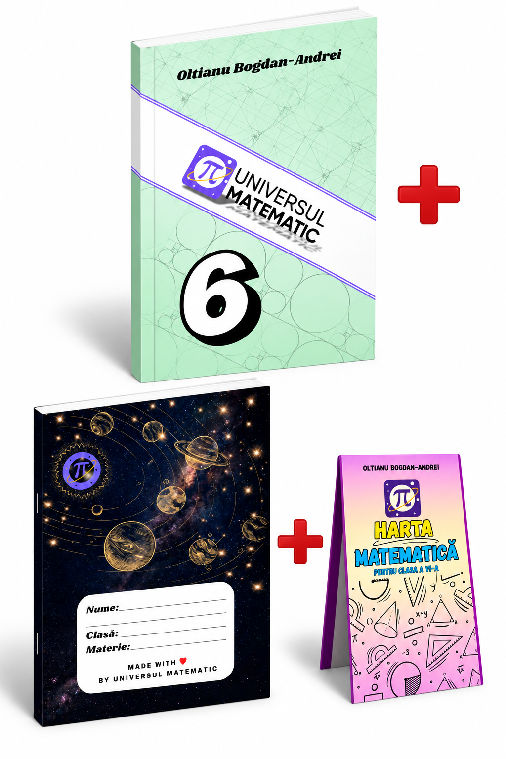 PACHET MATEMATICĂ CLASA a VI-a – Carte + Hartă Matematică (anexă) + Caiet cu Memorator Cadou